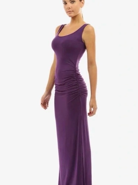 VENUS Dresses & Skirts - VENUS Purple Ruched Tank Maxi Dress with Side Slit -XS